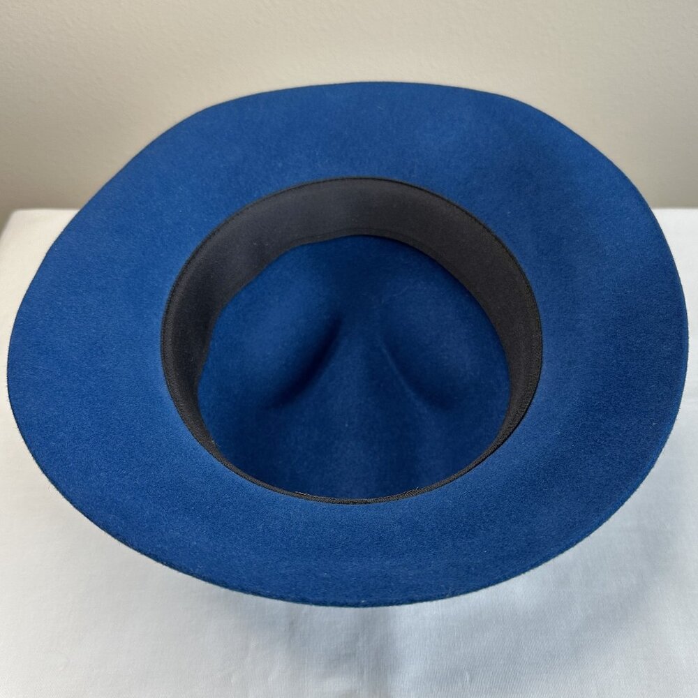 Helen Kaminski Rabbit Felt Fedora Hat Blue O/S - Picture 8 of 10